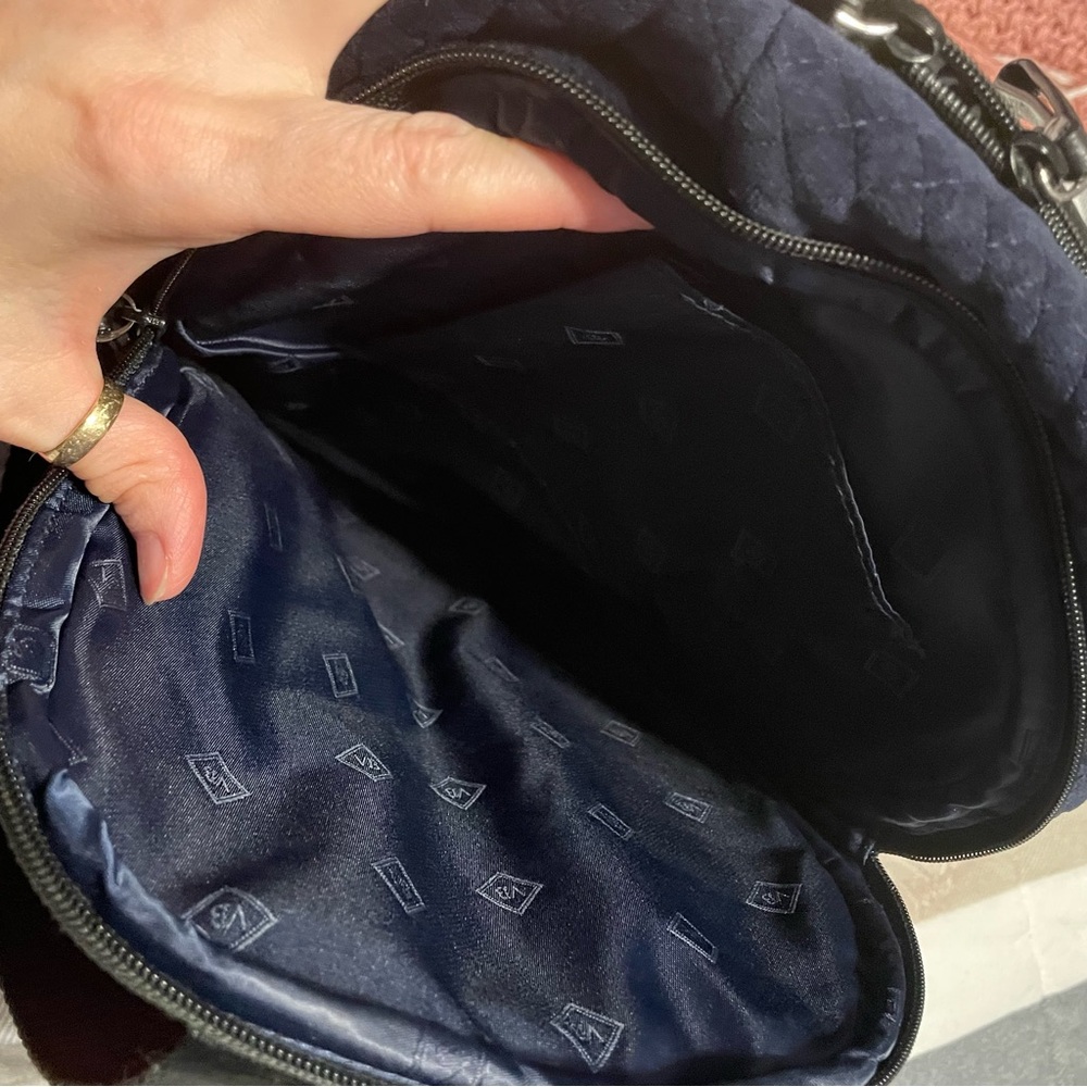 Vera Bradley Quilted Navy Velvet Backpack - Picture 11 of 13
